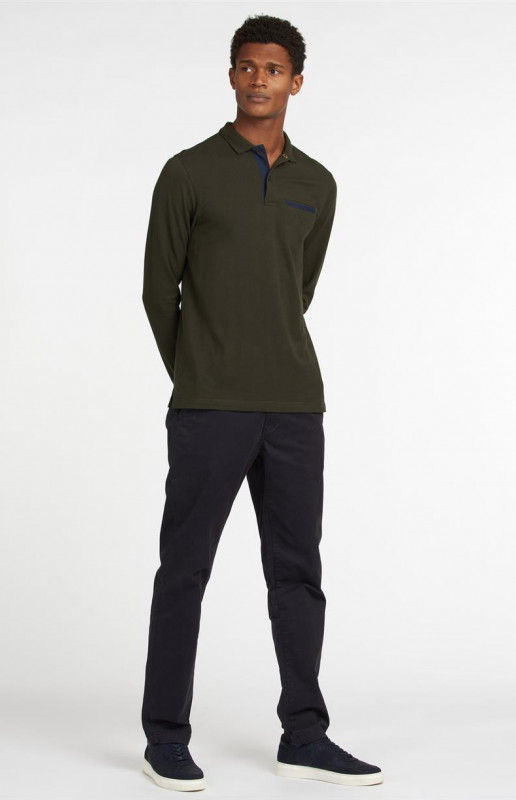 Barbour Essential Lange mouw Polo Olive