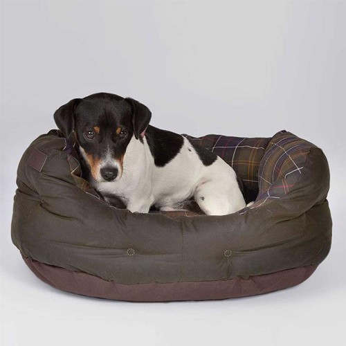 Barbour Wax Cotton Dog Bed Classic Tartan Small