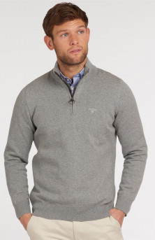 Barbour Cotton Half Zip Sweater Grey Marl
